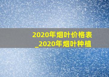 2020年烟叶价格表_2020年烟叶种植