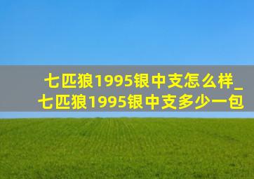 七匹狼1995银中支怎么样_七匹狼1995银中支多少一包