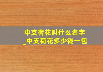 中支荷花叫什么名字_中支荷花多少钱一包