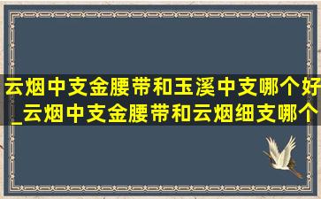 云烟中支金腰带和玉溪中支哪个好_云烟中支金腰带和云烟细支哪个好