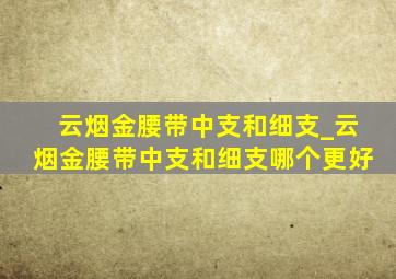 云烟金腰带中支和细支_云烟金腰带中支和细支哪个更好