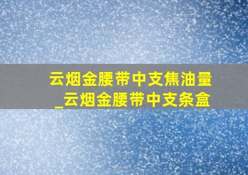 云烟金腰带中支焦油量_云烟金腰带中支条盒