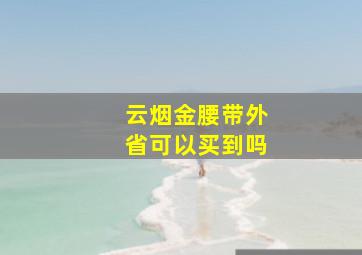 云烟金腰带外省可以买到吗