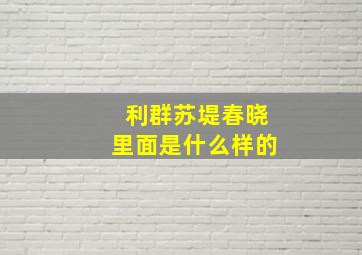 利群苏堤春晓里面是什么样的