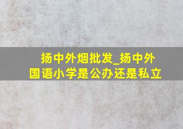 扬中外烟批发_扬中外国语小学是公办还是私立