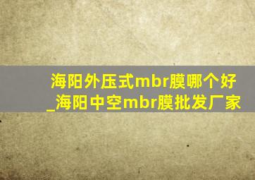 海阳外压式mbr膜哪个好_海阳中空mbr膜批发厂家