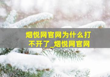 烟悦网官网为什么打不开了_烟悦网官网