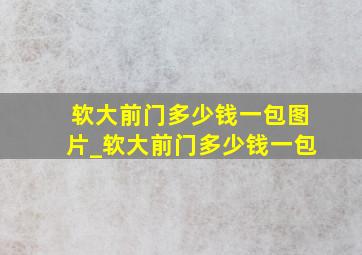 软大前门多少钱一包图片_软大前门多少钱一包