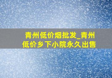 青州低价烟批发_青州低价乡下小院永久出售